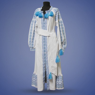 Embroidered dress "Boho Blue"